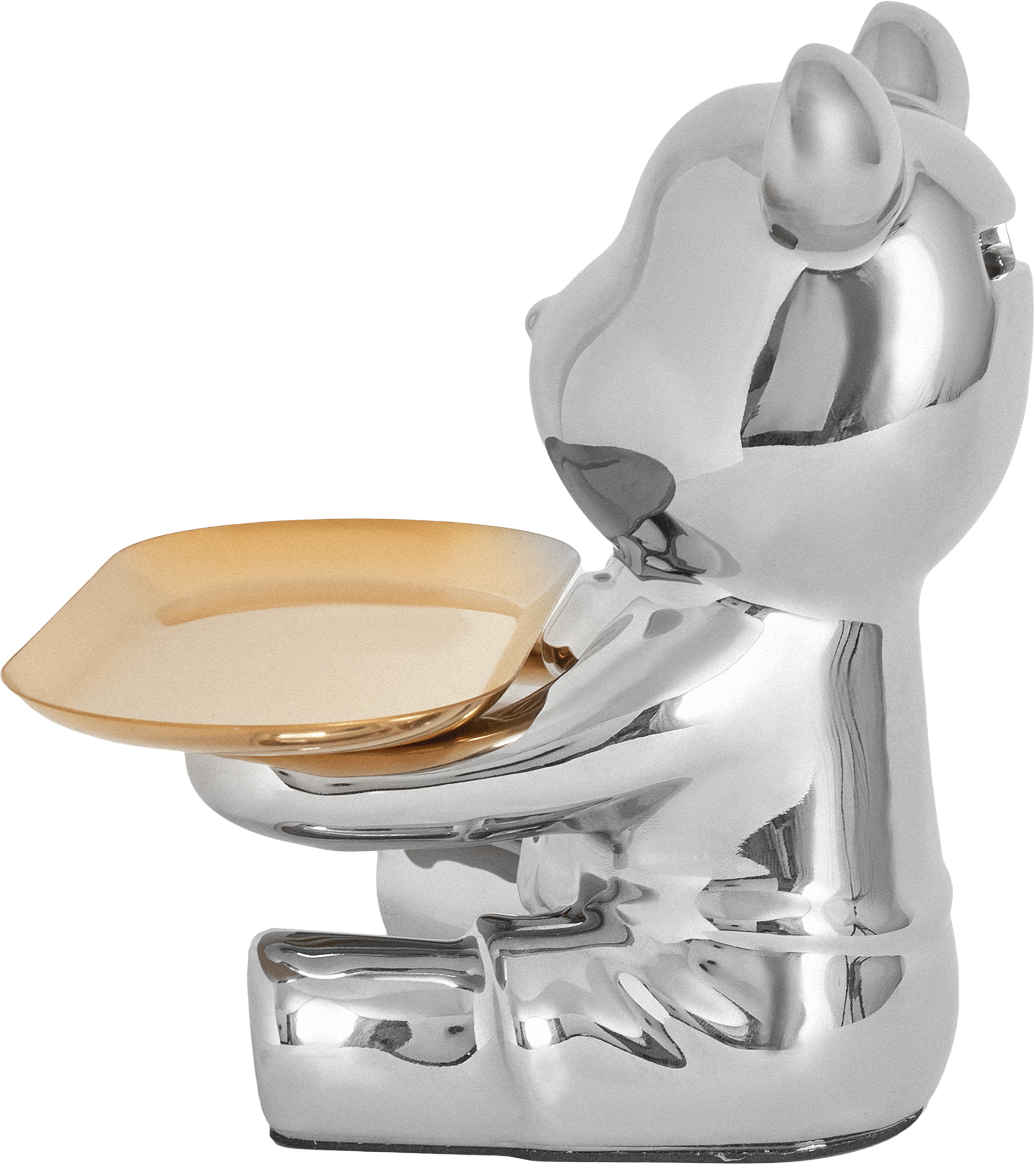 Декоративная подставка Мишка из керамики серебристого цвета 18×20 см 86383345 Santreyd STLM-0068368 - Вид №2