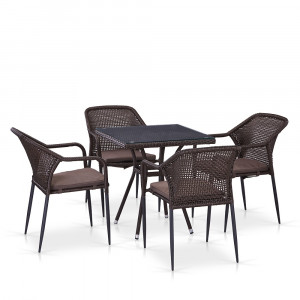 T282BNT/Y35B-W2390 Brown 4Pcs Комплект мебели из иск. ротанга T282BNT/Y35B-W2390 Brown (4+1) Afina