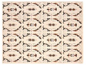 Шерстяной ковер ручной работы с прямоугольным рисунком