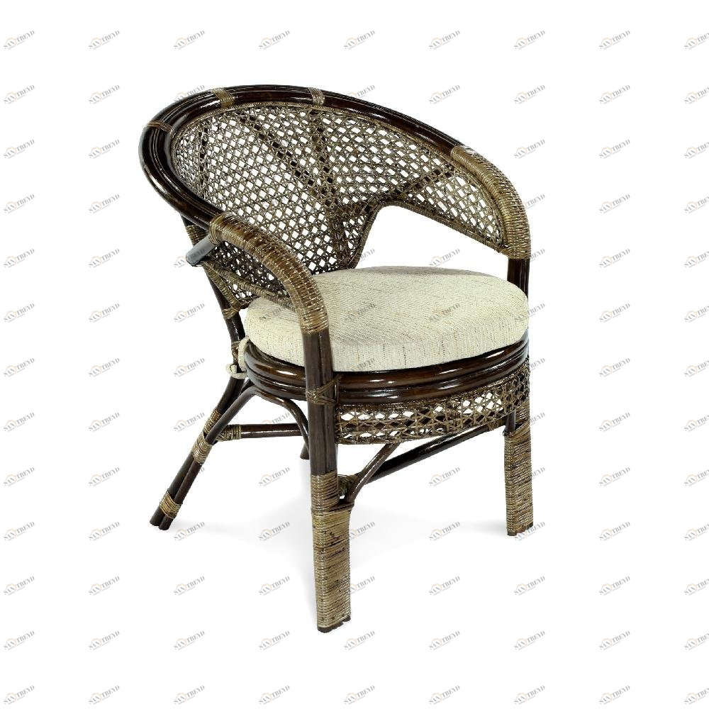 Кресло коричневое "Пеланги" ЭКО ДИЗАЙН CLASSIC RATTAN 129491 Бежевый;коричневый 