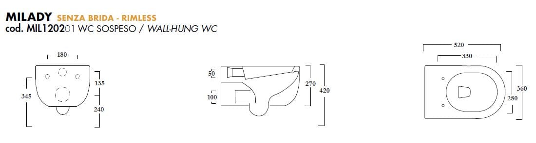Подвесной туалет в витрине Olympia Ceramica Milady ARCH-00064232 - Вид №6