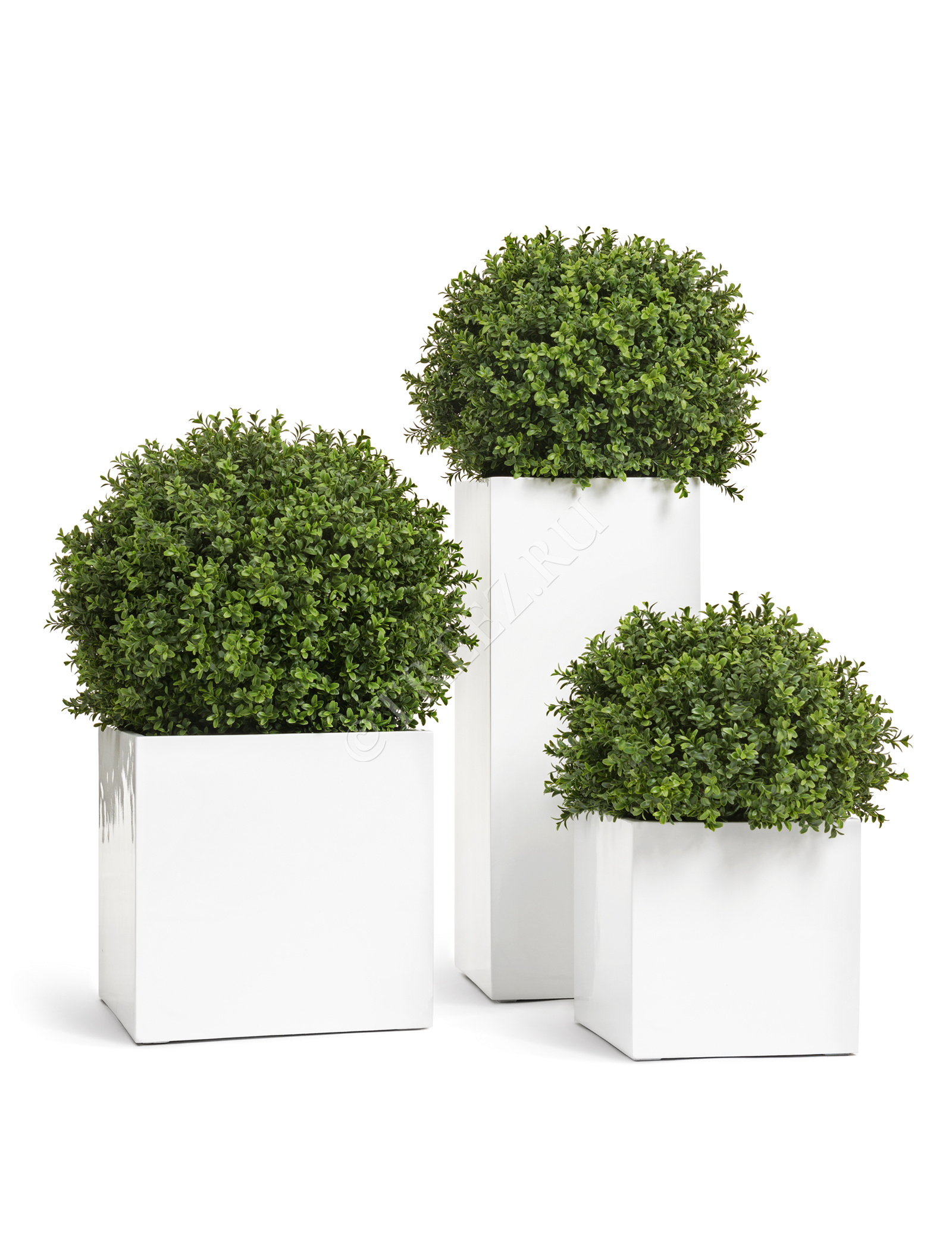 41.3320-05-033-WH-20 Кашпо  Effectory - серия Gloss - Куб - Белый глянцевый лак Цветочная коллекция  - Вид №3