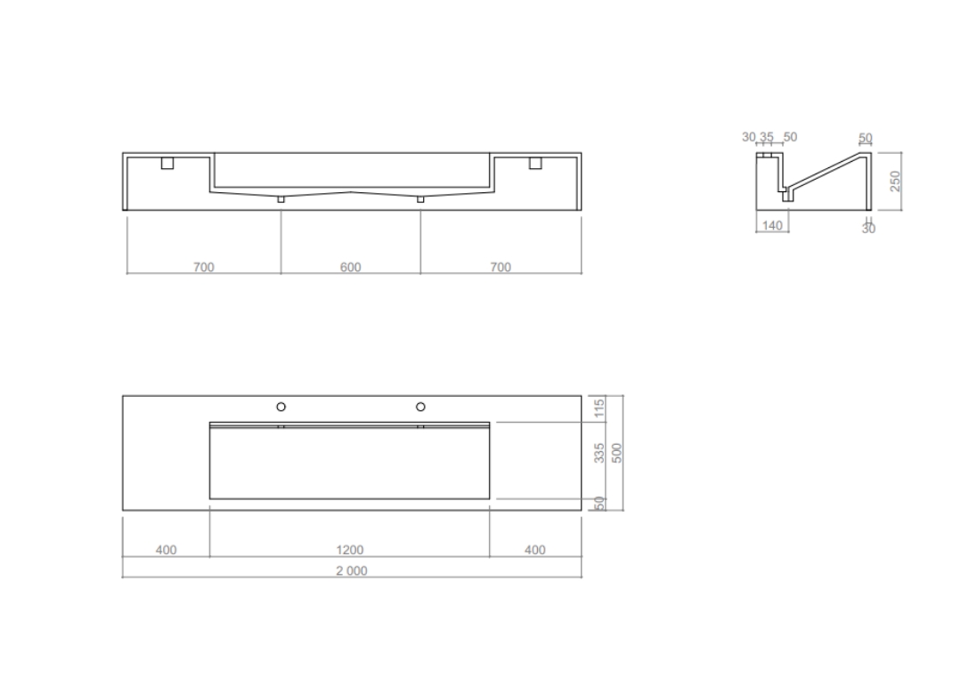 WB-614L Раковина из бетона BET-ON BetOn  - Вид №5