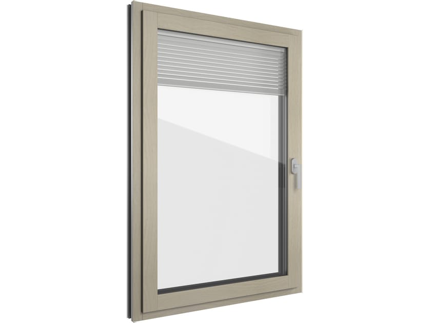 Алюминиевое и деревянное окно со встроенной жалюзи FINSTRAL FIN-Project ARCH-00136914