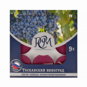 1300912 Свеча чайная 100 г 9 шт. Тосканский Виноград РСМ