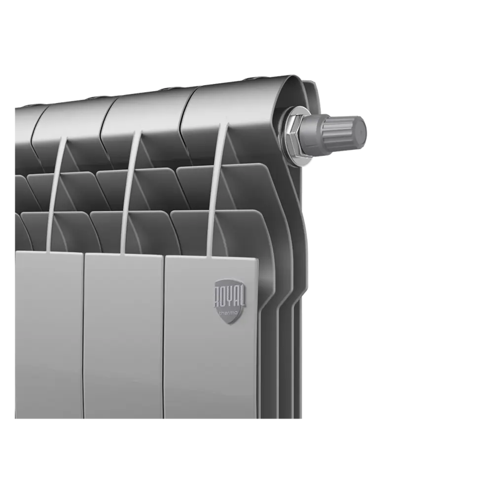Радиатор секционный Royal Thermo Biliner RTBSSVR35012 350/87 12 секций нижнее правое подключение биметалл серый STLM-2118880 - Вид №2