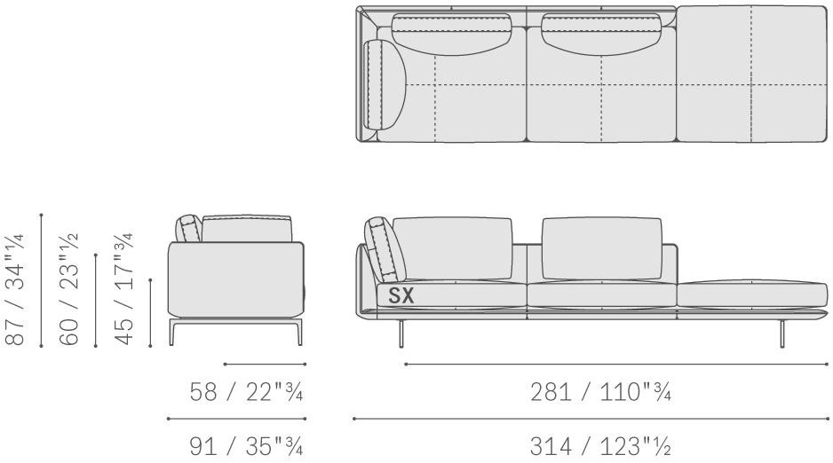 Poltrona Frau Модульный диван из кожи и ткани La collezione - divani e poltrone sun-id-1487212 - Вид №29