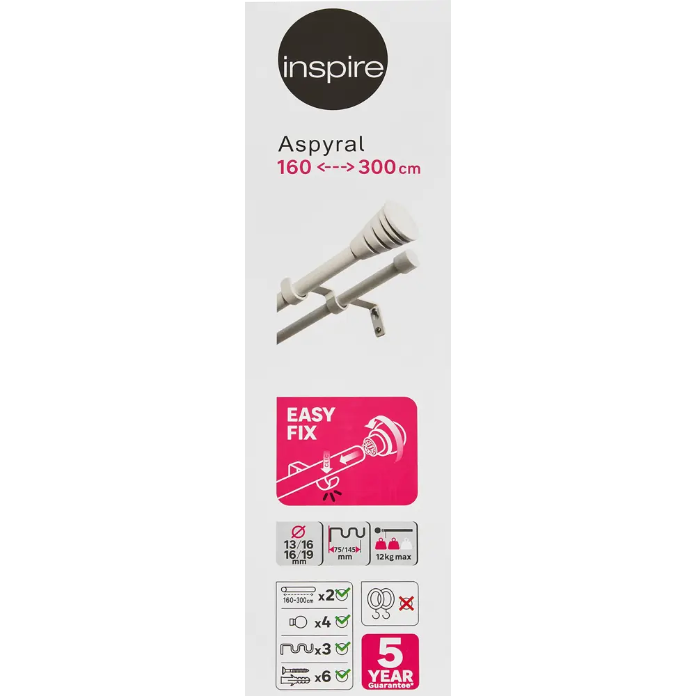 INSPIRE Двухрядный карниз Трапеция для портьер и тюля 160-300 см 84407341 STLM-0049495 - Вид №3