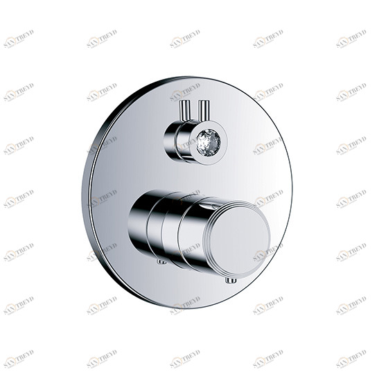 Термостат для душа скрытого монтажа ½" с запорным и переключающим вентилем JOERGER Palazzo Crystal 605.40.380.000