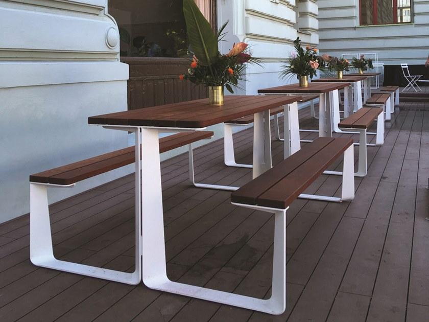 mmcité1 Стол для пикника из оцинкованной стали со встроенными скамейками sun-id-1407768 - Вид №2