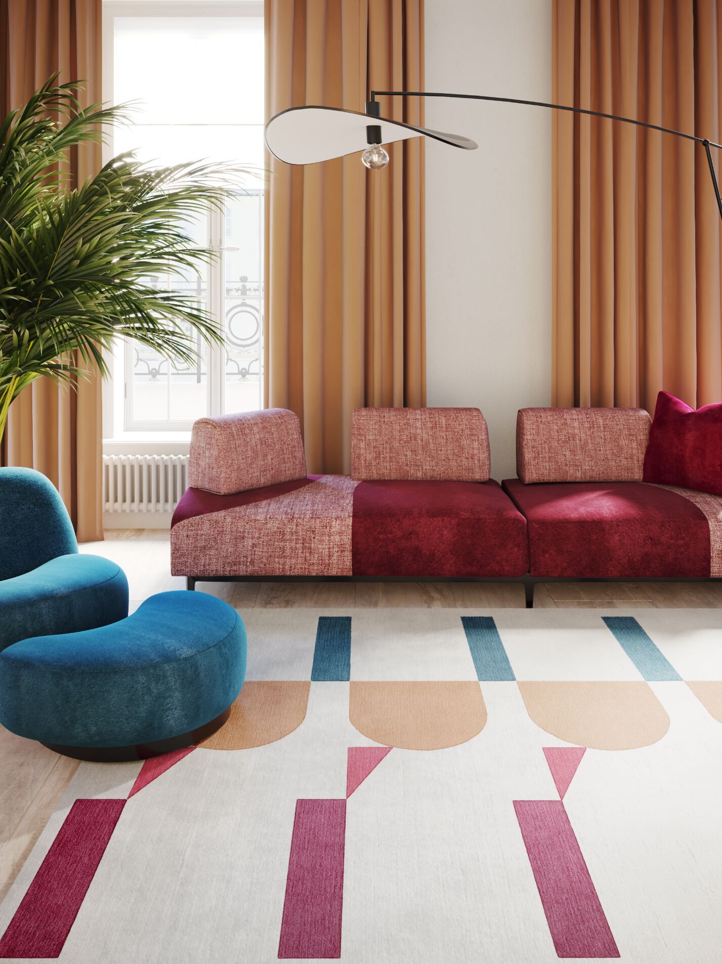 Прямоугольный шерстяной ковер Tapis Rouge узор ARCH-00150744 - Вид №1