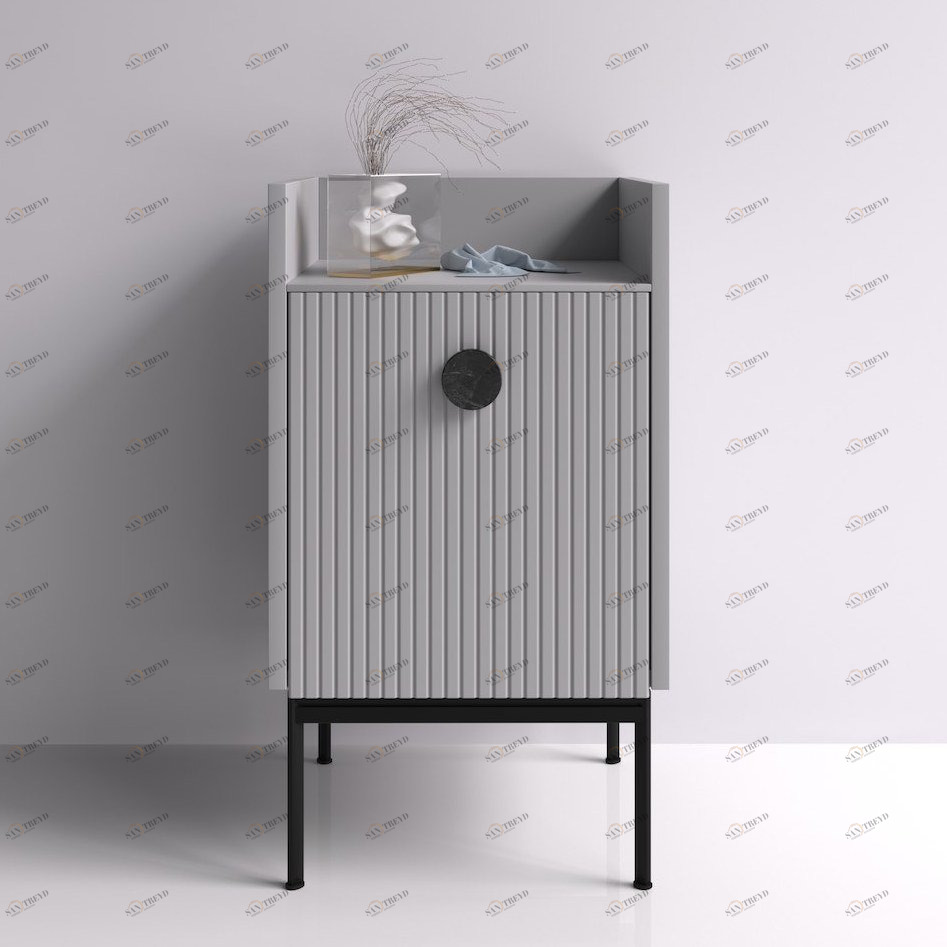 Прикроватная тумбочка серая 42х40 см Lago BRAGIN DESIGN LIVING 00-3974651 Серый