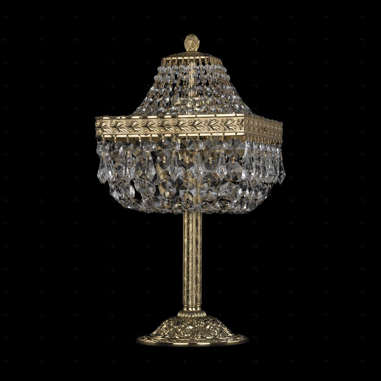 Лампа настольная хрустальная 42х20 см золотистая Bohemia Ivele 19012L6/H/20IV G BOHEMIA IVELE КЛАССИЧЕСКИЕ 00-3889212 Золото;прозрачный 