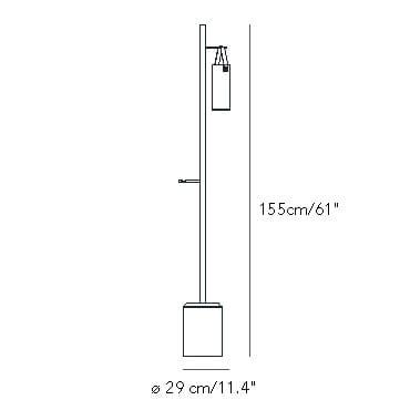 Светодиодный торшер из выдувного стекла, металла и мрамора FontanaArte Galerie ARCH-00070045 - Вид №5