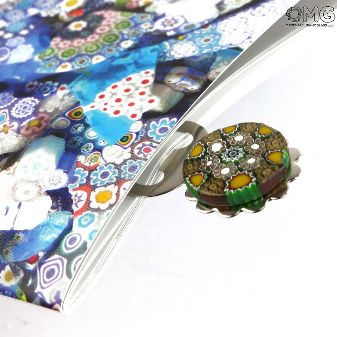 4074 ORIGINALMURANOGLASS Закладка для книг Миллефиори - муранское стекло OMG 4 см  - Вид №1