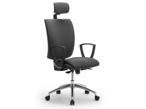 Тканевый регулируемый по высоте офисный стул с подголовником