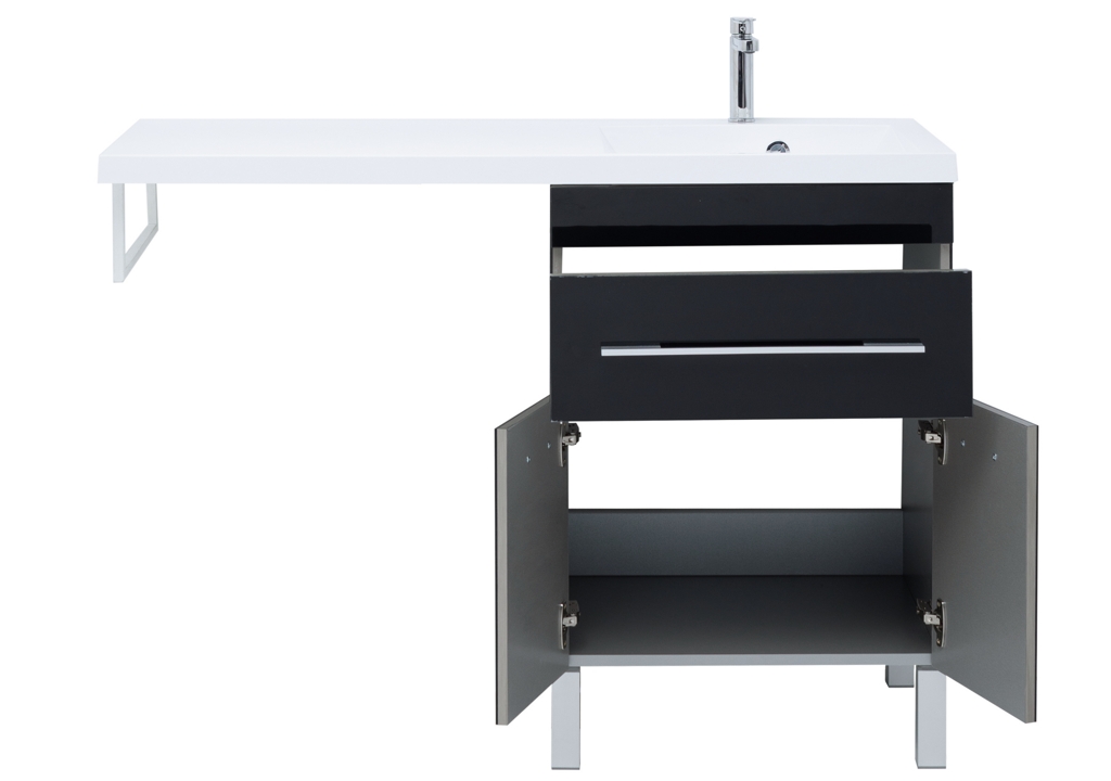 Тумба с раковиной Aquanet Верона 120 R черный (напольная, 1 ящик, 2 дверцы) 0018270500239568 - Вид №5