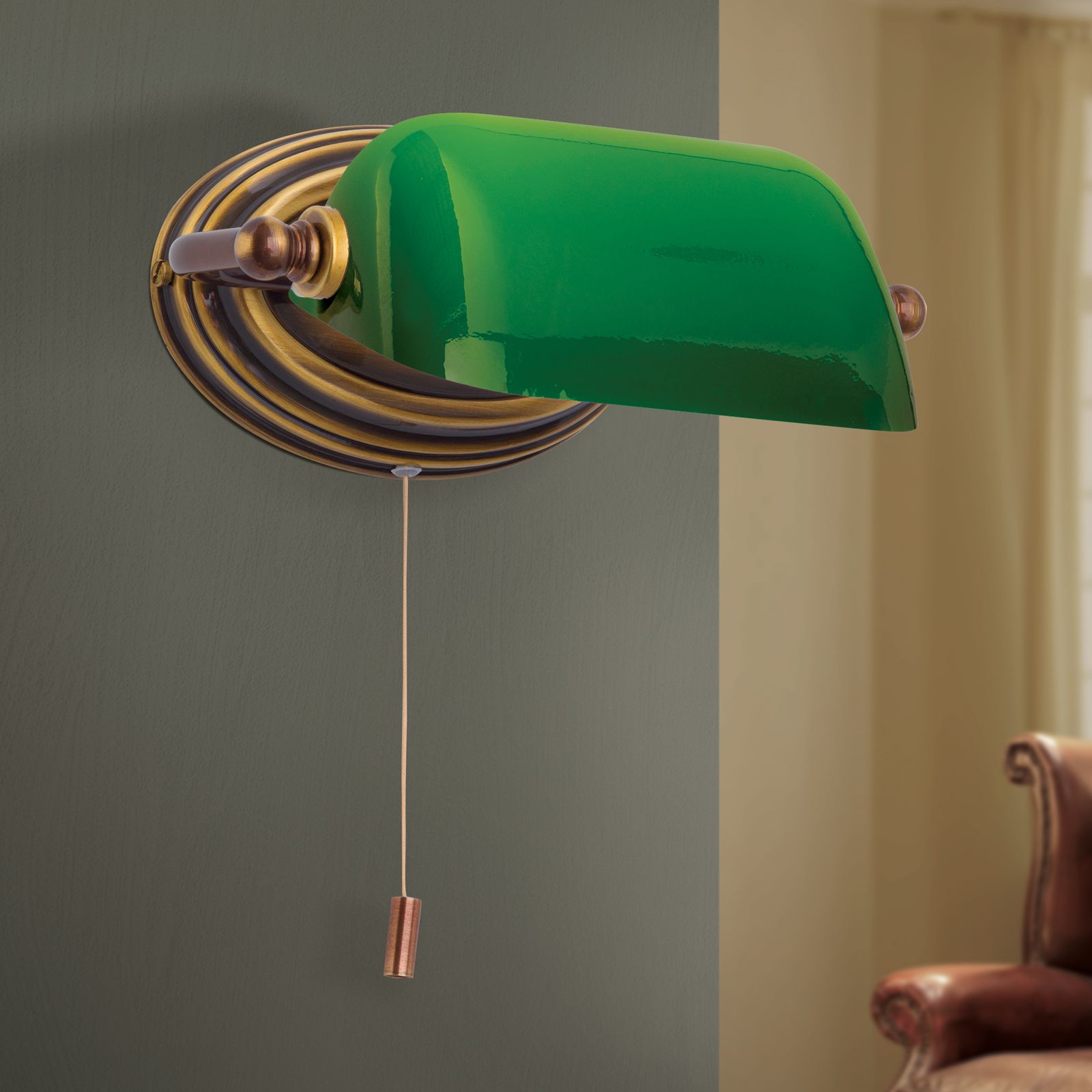 Регулируемая лампа для чтения из латуни и стекла Orion Harvard ARCH-00125513 - Вид №9