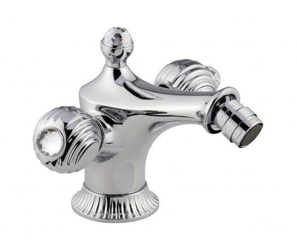 98004SWBR Смеситель The One для биде. Металлические ручки + прозрачные кристаллы Swarovski, цвет бронза EMMEVI