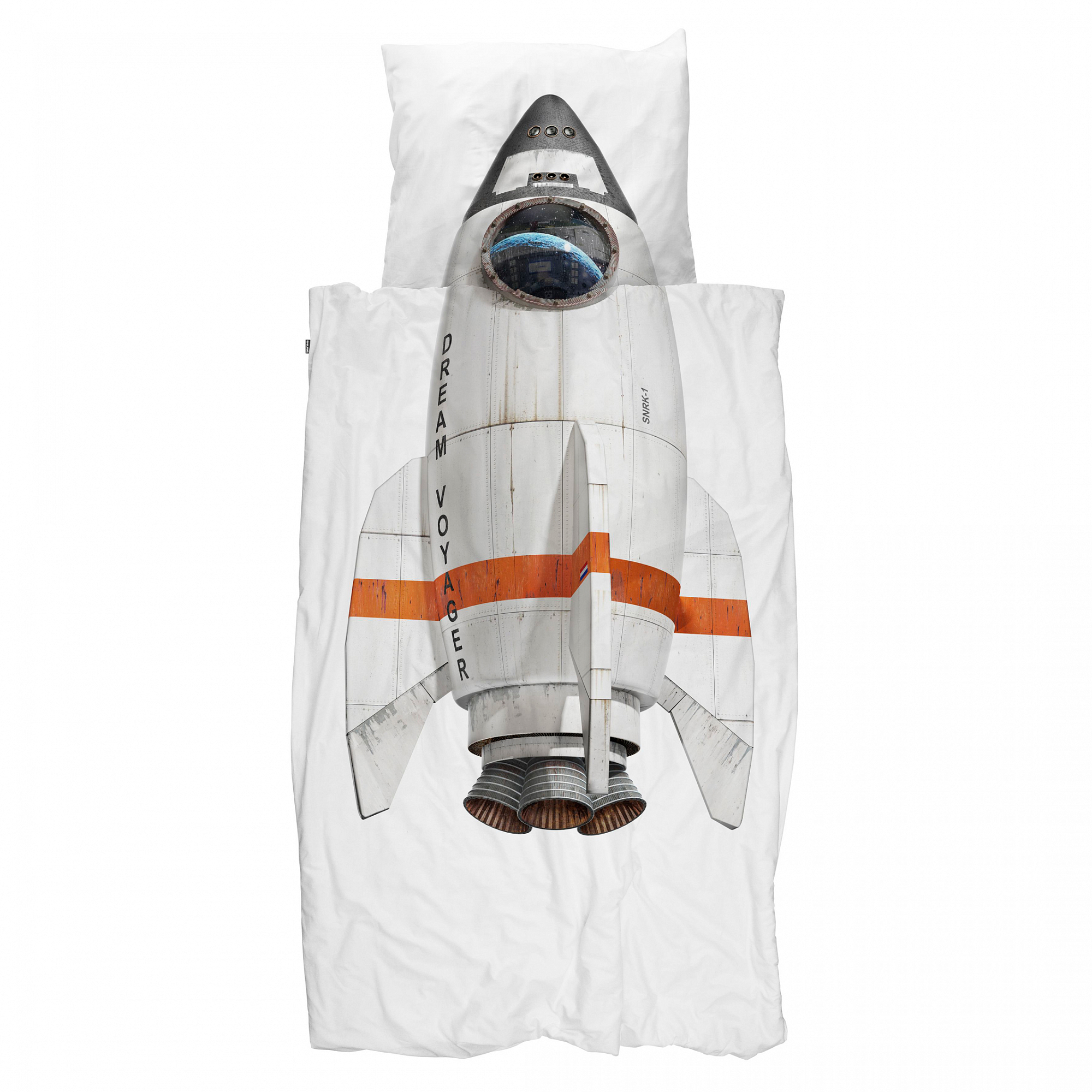Детское постельное белье односпальное "Ракета" 150х200 см SNURK  335487 Белый  - Вид №4