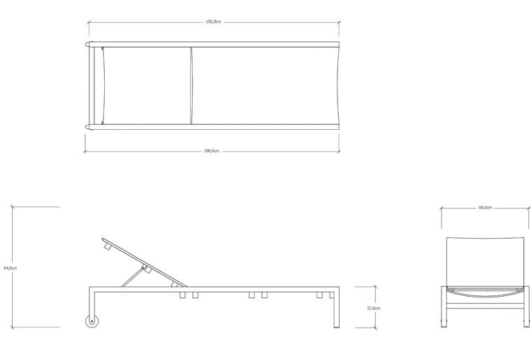 Садовая кровать с откидной спинкой textilene с колесами TRIBÙ форум ARCH-00091740 - Вид №2