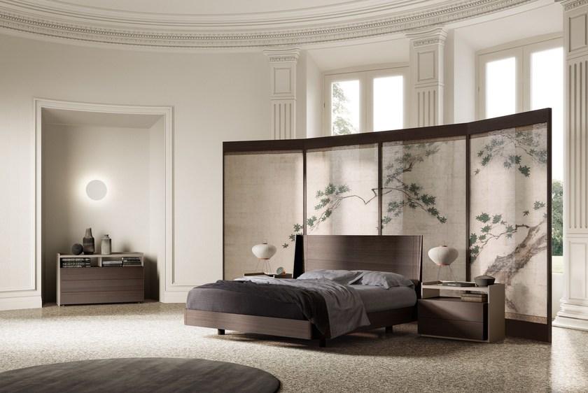 JESSE Прямоугольная прикроватная тумбочка из лакированной древесины с ящиками Icon sun-id-1395350 - Вид №1