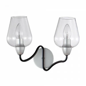 Бра со стеклянным плафоном на 2 лампы хром Raul RAUL AP2 CRYSTAL LUX RAUL 00-3931768 Прозрачный;хром