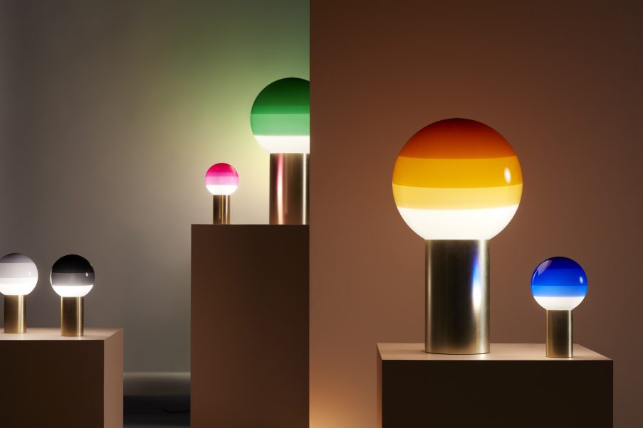 072889 Настольный светильник M синий-латунь Marset Dipping Light  - Вид №5