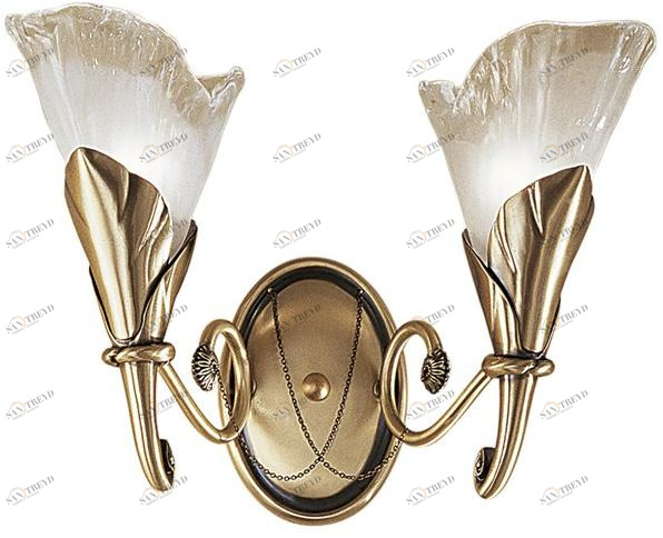 Possoni Illuminazione Настенный светильник из атласной латуни с белым стеклом Creamy 315/a2 
