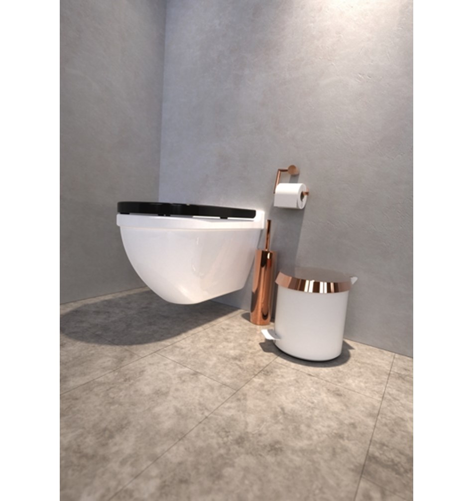 FROST Корзина для мусора 250 » белый / медь Нержавеющая сталь Белый / медь N3001-CW  - Вид №4