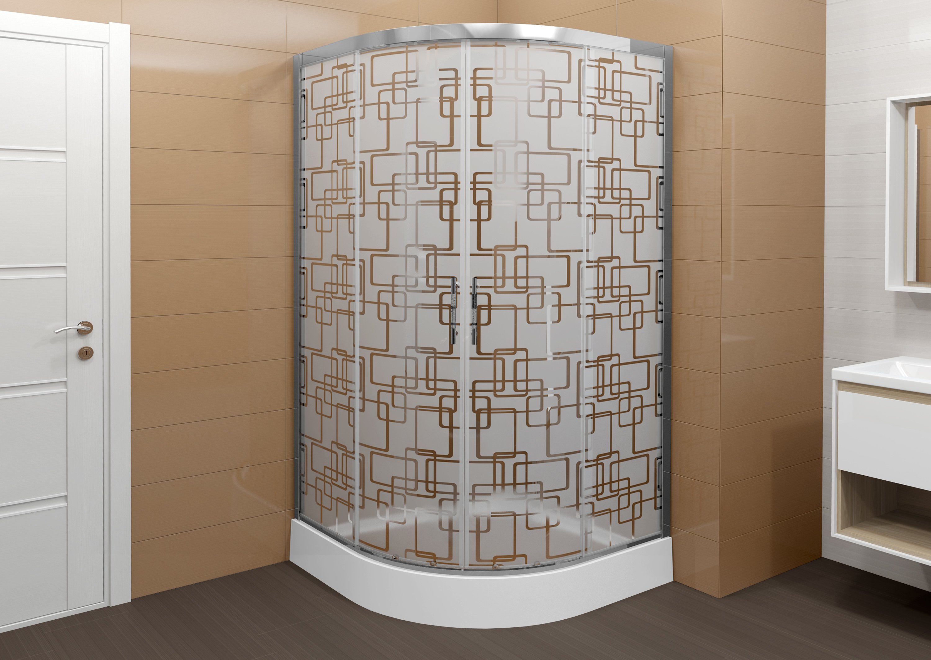 BМ4590 стандартная BLACK Душевая кабина DETO Серия ВМ Душевое ограждение С 01 - Вид №13