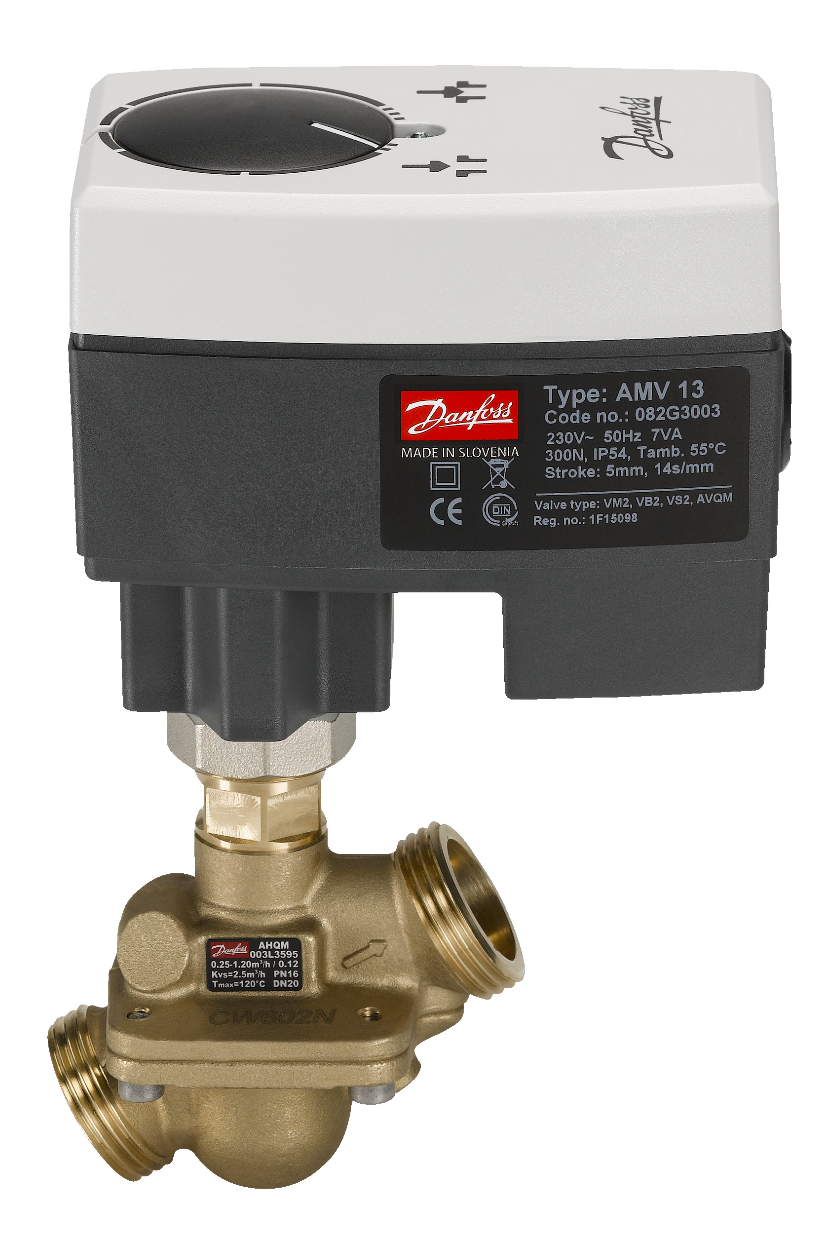 Danfoss Редукторные электроприводы с трехпозиционным управлением Электропривод импульсный AMV23 230B 082G3009  - Вид №11