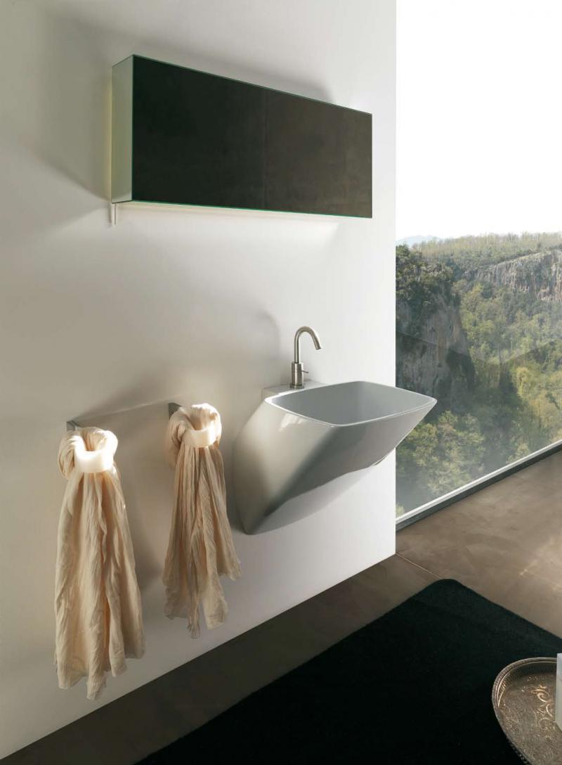 8084 Подвесная раковина настенная овальная   белая Santreyd  - Вид №5