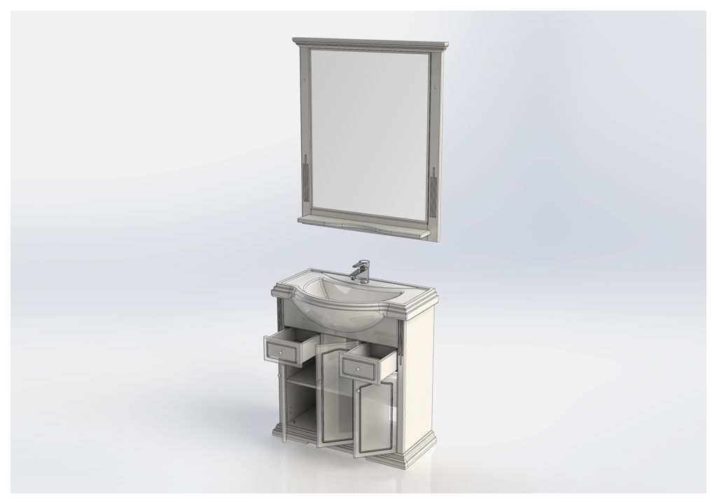 Мебель для ванной Aquanet Лагуна Классик 80 белый 00203779 - Вид №4