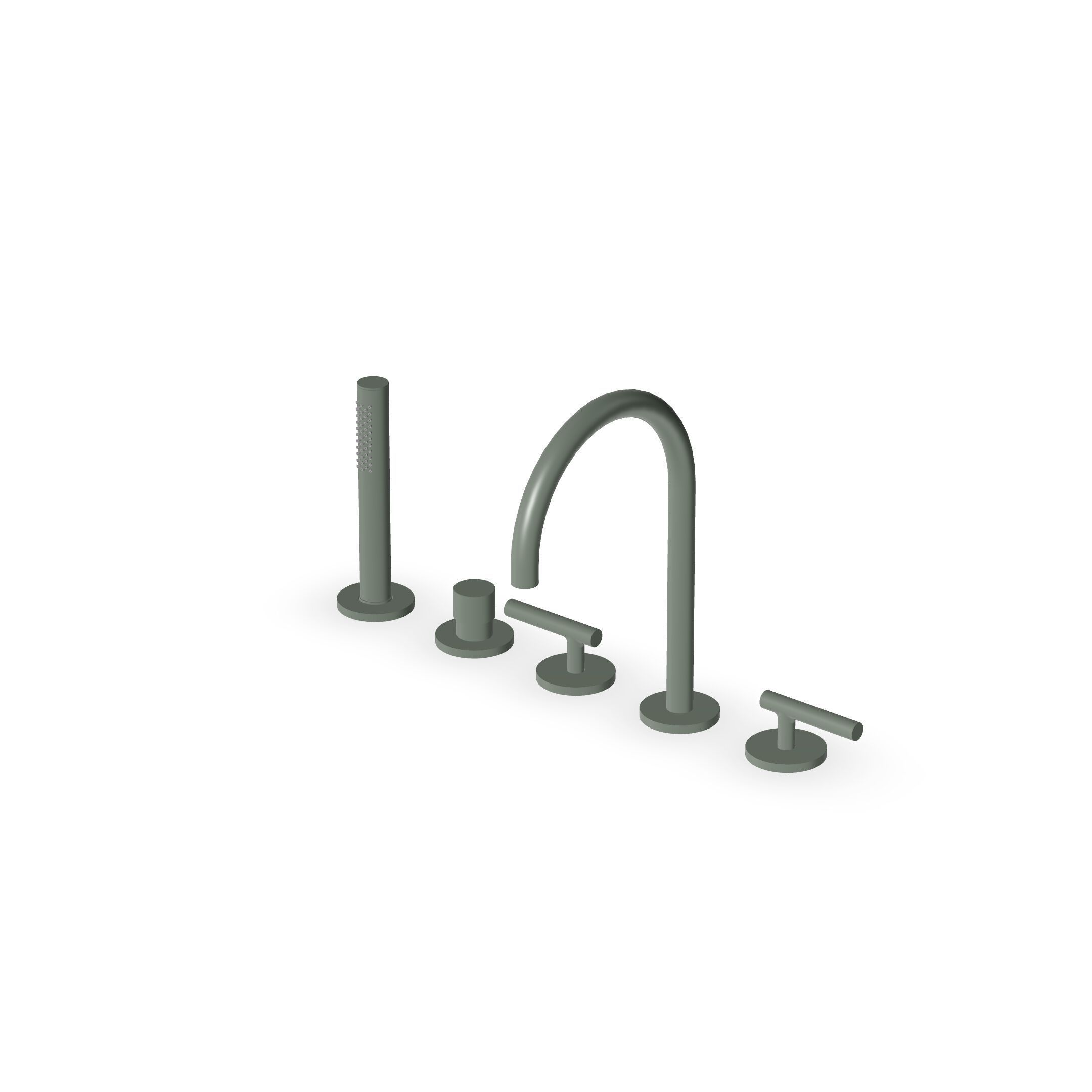 Смеситель для ванны с 5 отверстиями и ручным душем Zucchetti Pan S ARCH-00096596 - Вид №11