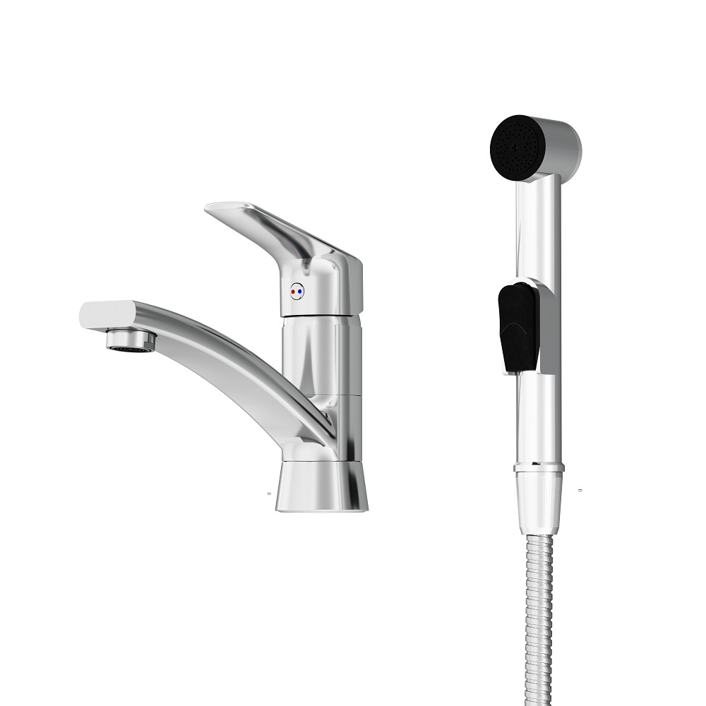 770230000 смеситель с поворотным изливом и гиг. душем Damixa Origin Bit  - Вид №4