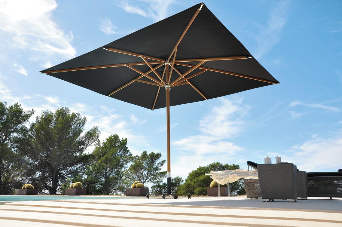 MNST1301 Зонтик teak центральный полюс teak 300x400 серо-коричневый Manutti Umbrellas  - Вид №8
