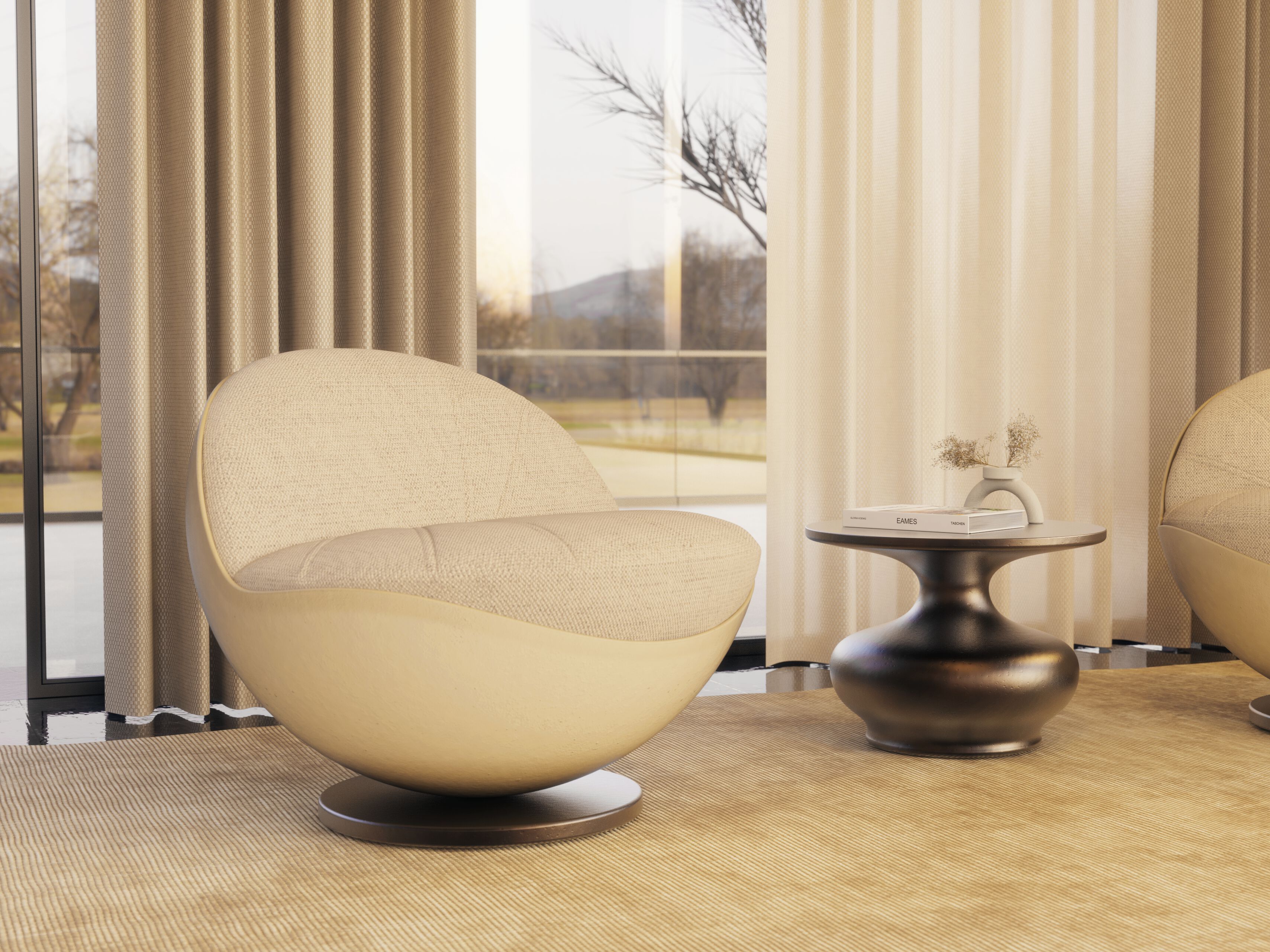 Кожаное вращающееся кресло с каркасом из стекловолокна GANSK Bola ARCH-00072131 - Вид №10