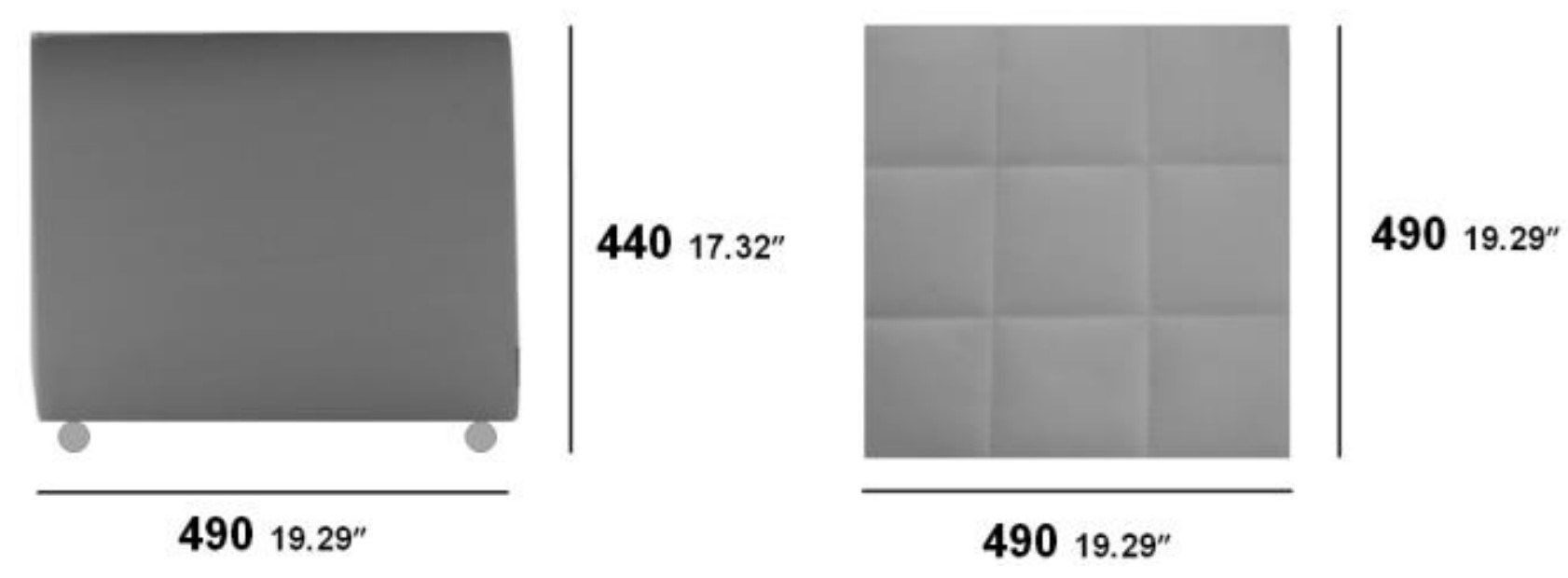 Квадратный тканевый пуф с колесами SITIA Sigmund ARCH-00063827 - Вид №4