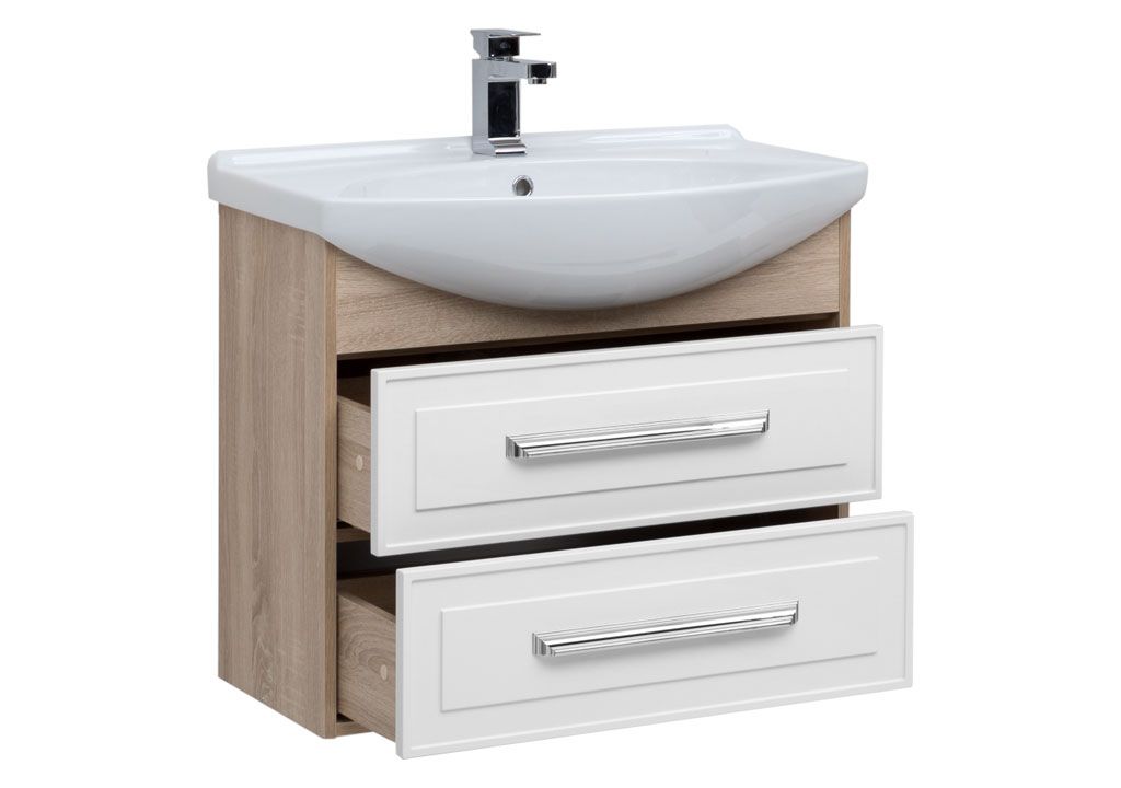 Тумба с раковиной Aquanet Остин 75 дуб сонома/белый 0020090900175447 - Вид №1