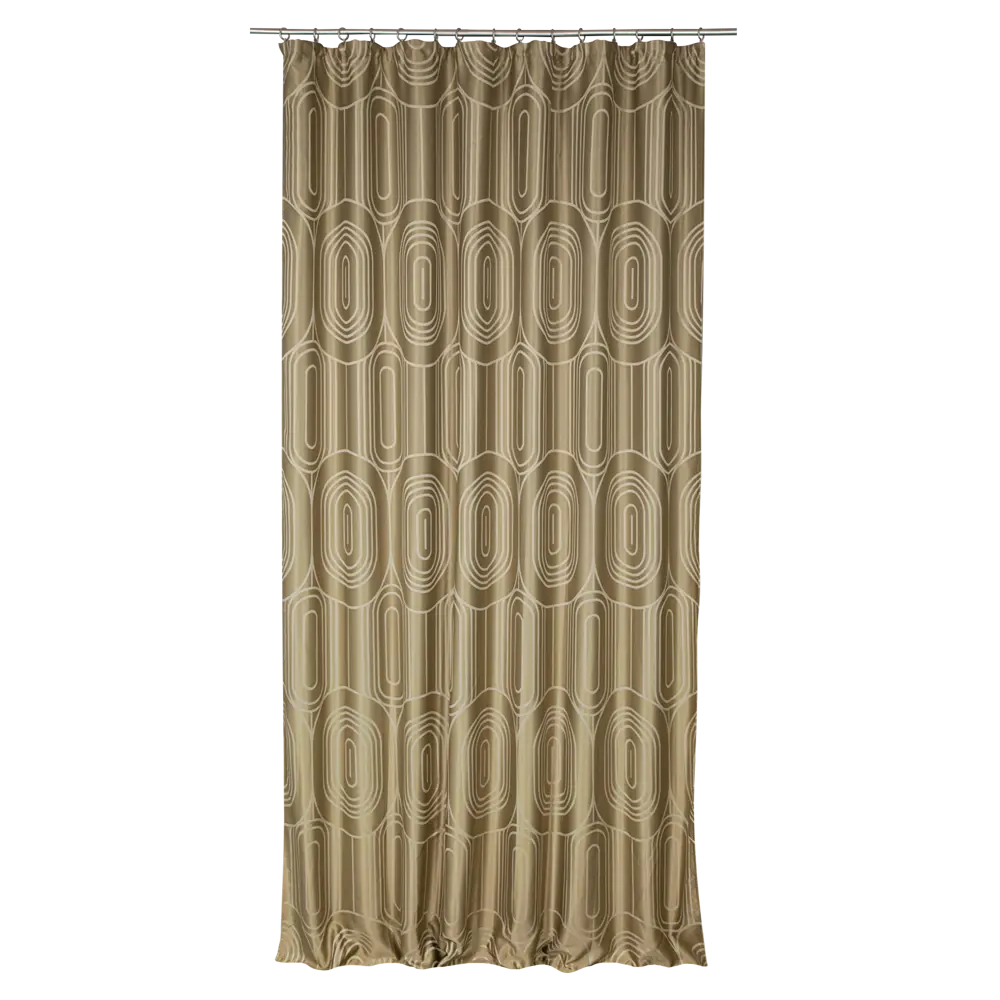 ПАВЛОВО-ПОСАДСКИЙ ШЕЛК | Штора Glamour оливковая с лентой 200x300 см 89231538 STLM-1039101 - Вид №3