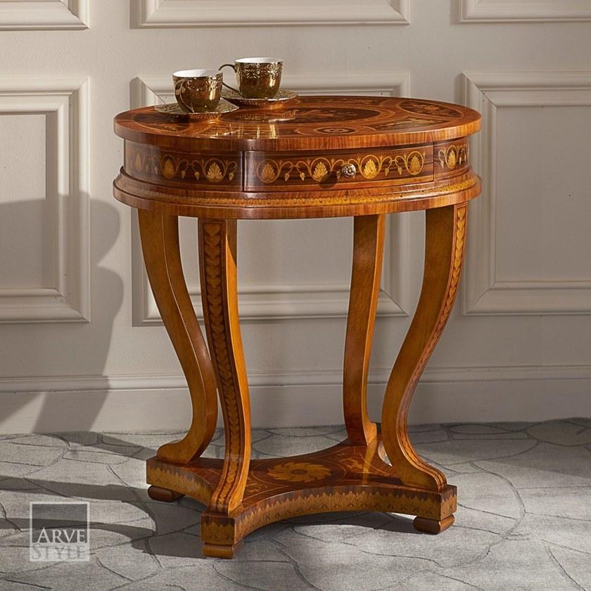 Arvestyle Высокий овальный деревянный журнальный столик для гостиной Orpheo maggiolini As-1739 - Вид №5