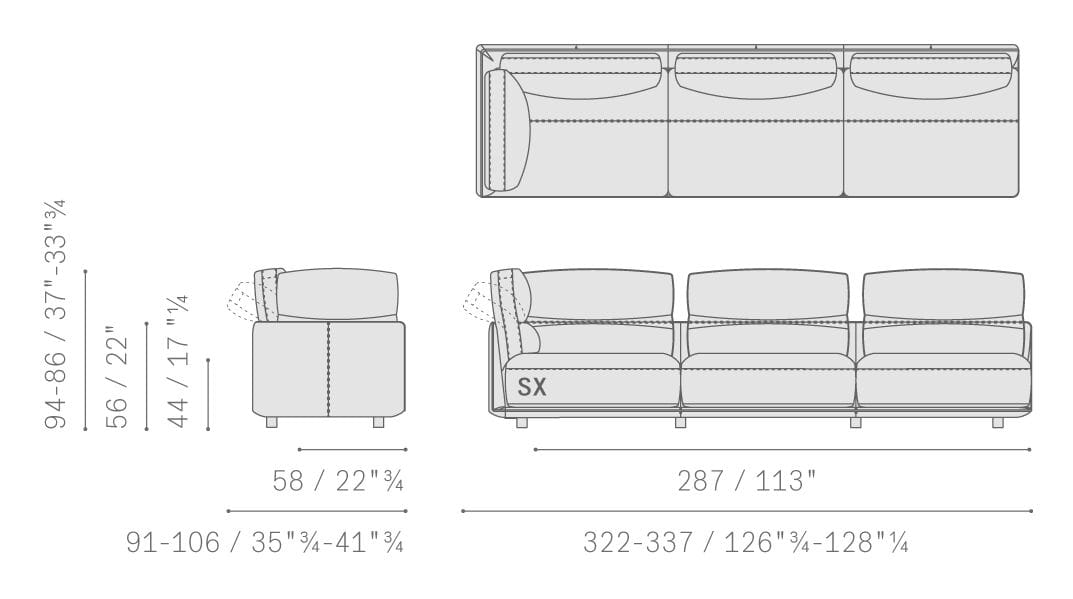 Кожаный модульный диван Poltrona Frau коллекция - диваны и кресла ARCH-00076677 - Вид №22