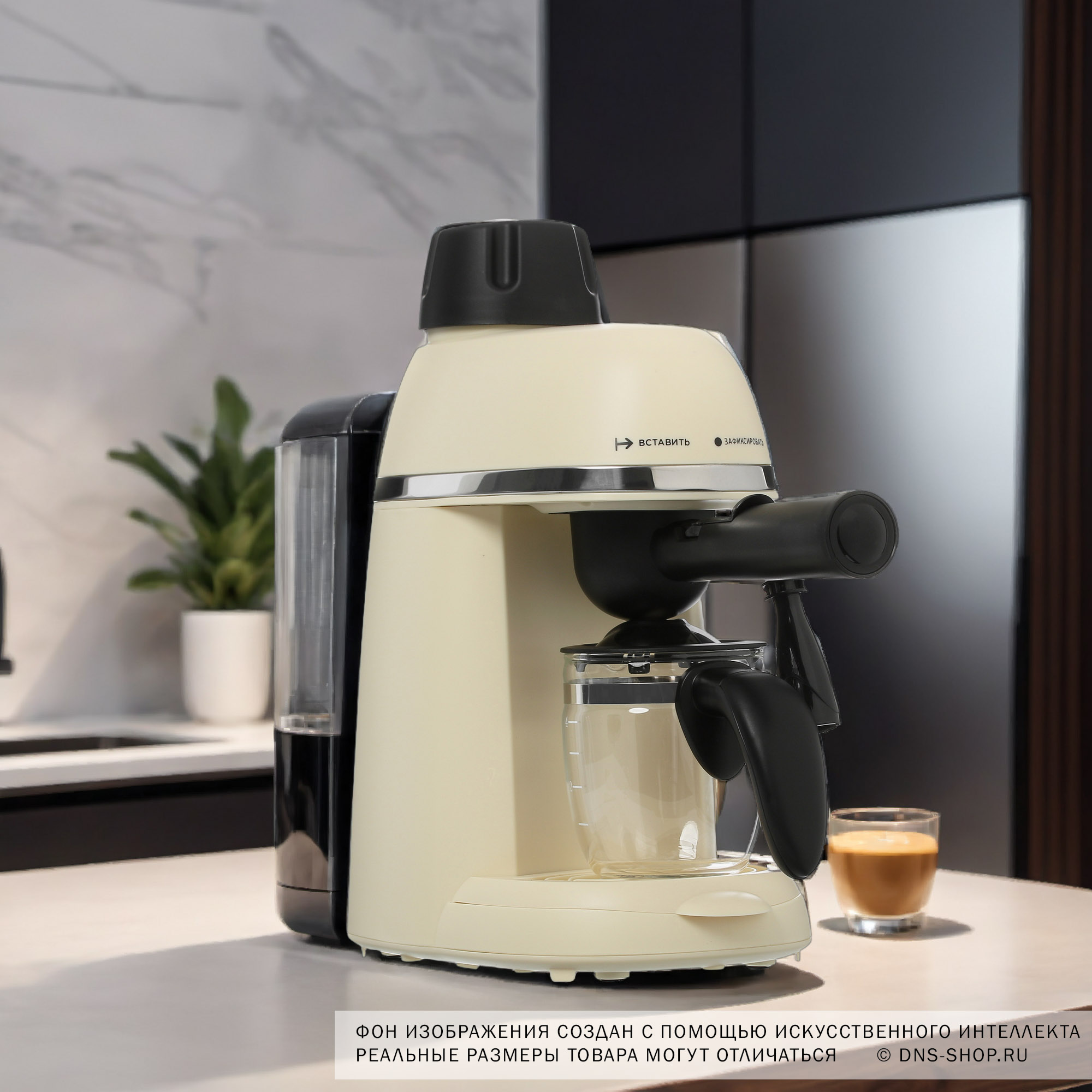 5406641 Кофеварка рожковая DEXP EM-900 бежевый STDN-0072551 - Вид №11