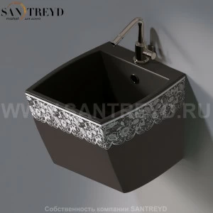 L253.462 Подвесная раковина настенная овальная A. e T. Italia SQUARE черная