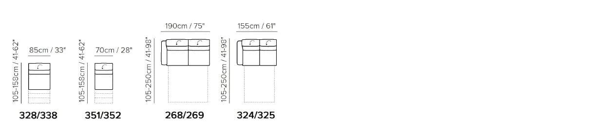 Ткань диван Natuzzi Italia Диез ARCH-00069419 - Вид №3