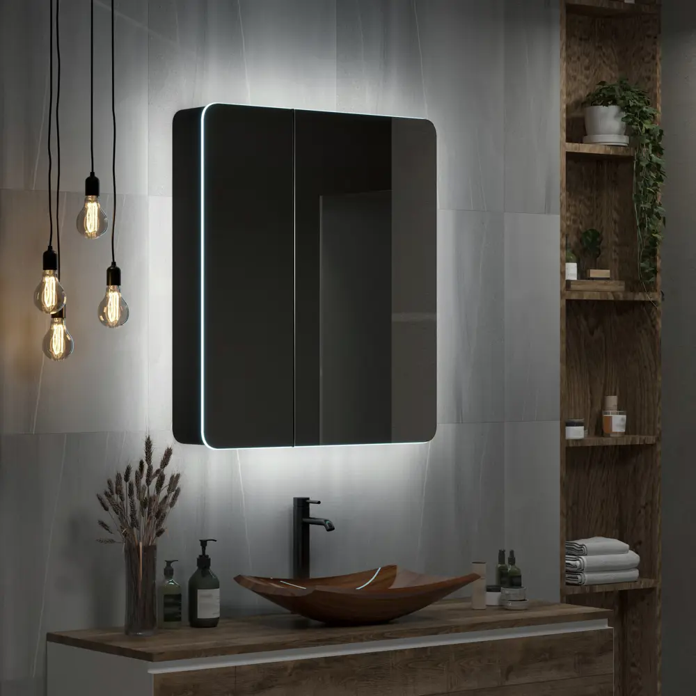 Зеркальный шкаф Santreyd Perfect с LED-подсветкой для ванной 85104662 Perfect Black LED STLM-0058817 - Вид №7