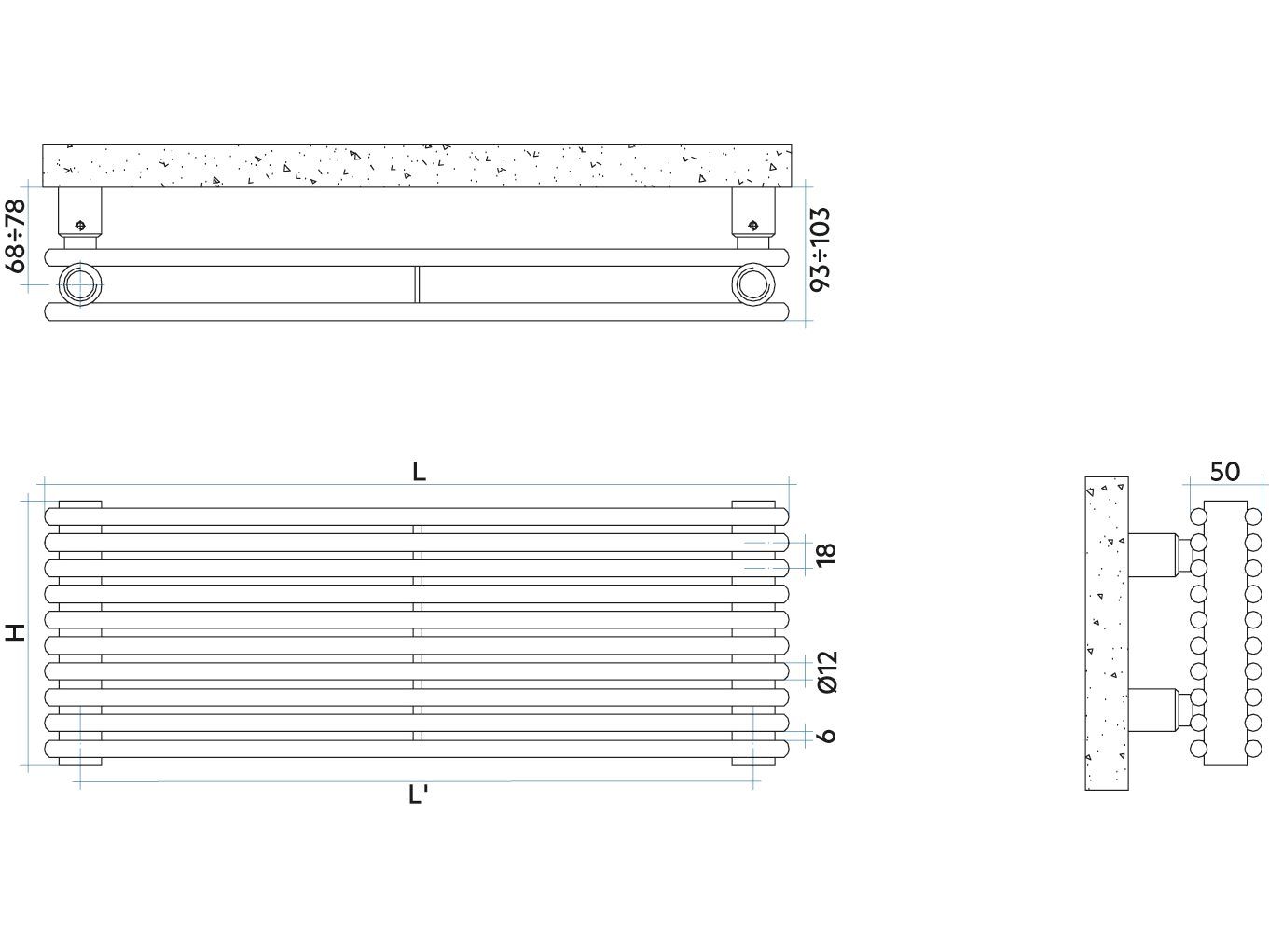 Стальной модульный горизонтальный мебельный радиатор Irsap Арфа ARCH-00013449 - Вид №3
