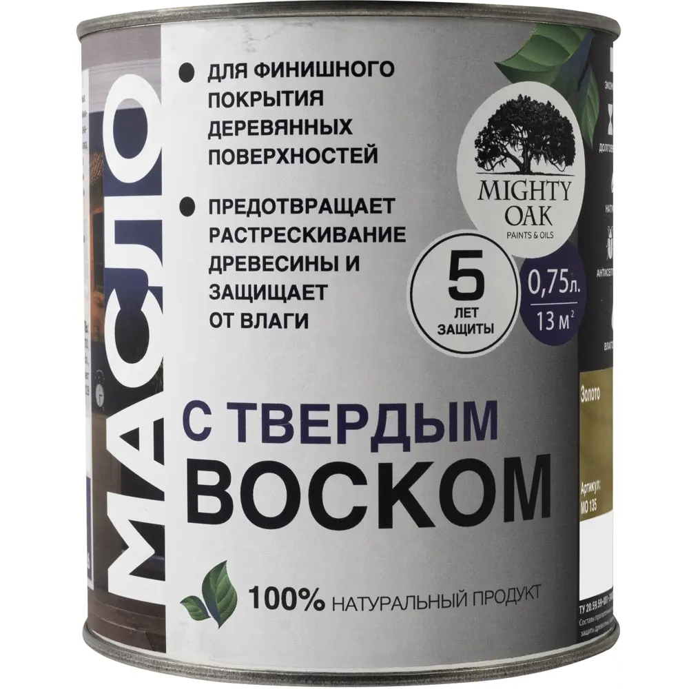 Масло с твердым воском Mighty Oak цвет золото 750 мл 82767813 STLM-2164796 