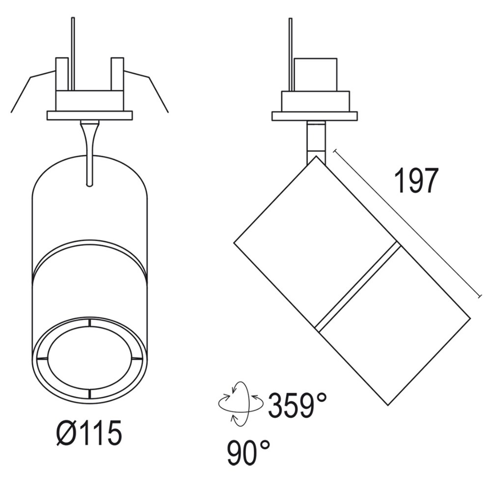 Emerald 2R Recessed Ghidini Emerald Ceiling Recessed .01 Белый (Матовый)  - Вид №1